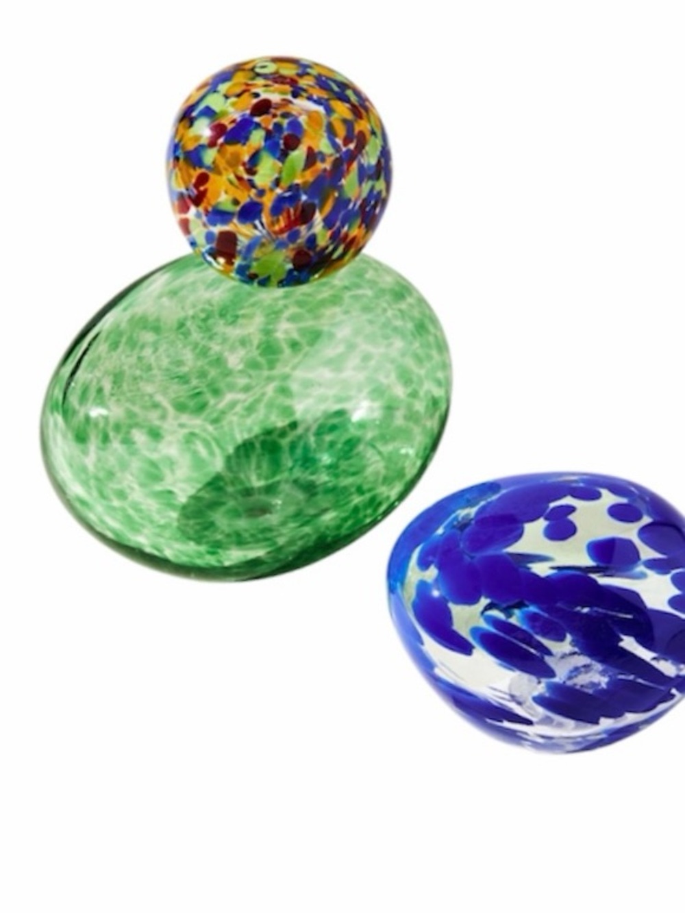 Anthropologie Anna Spiro Confetti Glass Paperweight in green